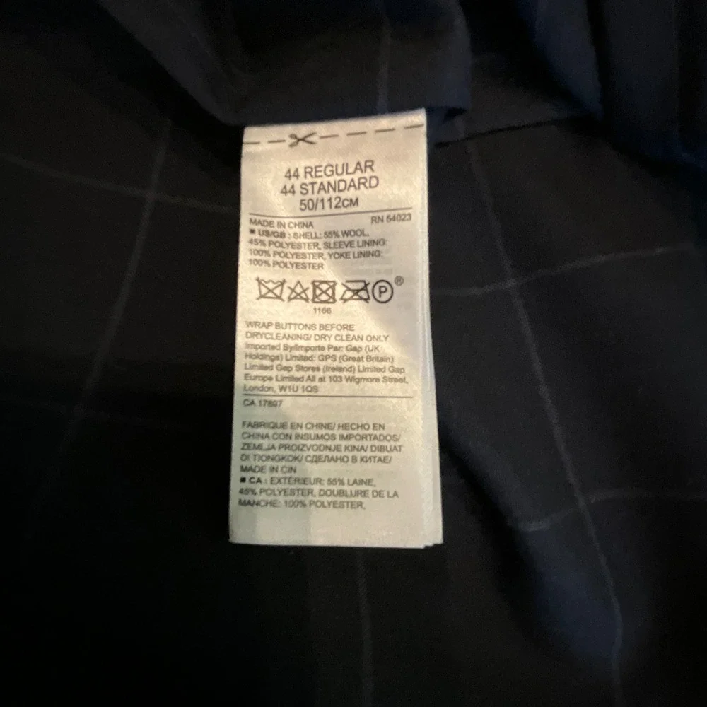 Banana Republic Mens 44R Slim Performance Smart Weight Wool Navy Blazer‎ Jacket